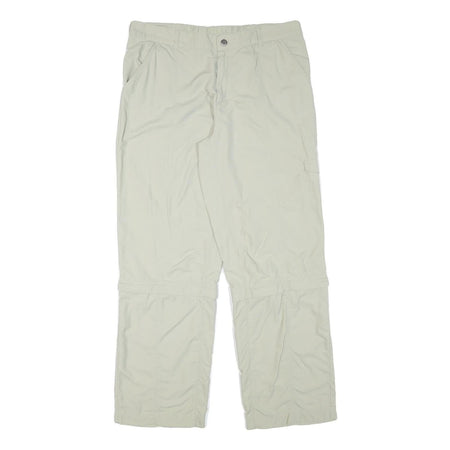 COLUMBIA Mens Beige Relaxed Straight Trousers W36 L31 Lightweight Outdoor Zip
