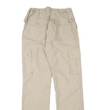 Beige Mens Regular Fit Cargo Cotton Blend Trousers W27 L30 Pocket Zip Closure