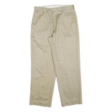 DOCKERS Mens Regular Beige Cotton Blend Trousers W32 L30 Classic Zip Closure