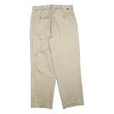 DOCKERS Mens Regular Beige Cotton Blend Trousers W32 L30 Classic Zip Closure