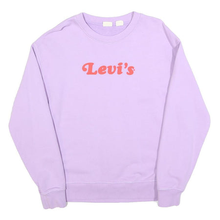 LEVI'S Womens Lilac Purple Sweatshirt S Crew Neck Cotton Pullover Casual