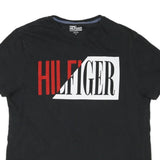 TOMMY HILFIGER Mens Black Hilfiger Graphic T-Shirt M Short Sleeve Crew Neck