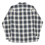 TOMMY HILFIGER Mens Blue & Green Check Shirt M Casual Cotton Blend Long Sleeve