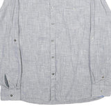 TED BAKER Mens Grey Cotton Blend Casual Shirt L Button Collar Long Sleeve