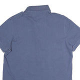 TOMMY HILFIGER Mens Blue Short Sleeve Plain L Polo Shirt Cotton Blend Casual