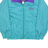 LANDS END Womens Teal & Purple Classic Jacket S Nylon Windbreaker Outdoor Zip