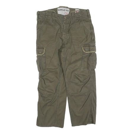 SURPLUS TEX Mens Cotton Blend Relaxed Cargo Trousers W34 L28 Utility Pocket Zip
