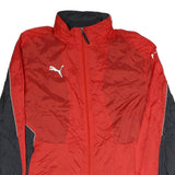 PUMA Mens Red & Black Jacket S Polyester Blend Zip Sportswear Lightweight