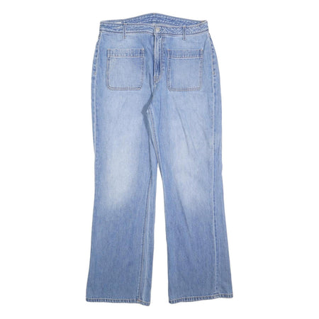 PEPE JEANS Womens Regular Blue Denim Straight Jeans W33 L32 Classic Cotton Zip