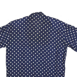 WINDRIDGE Womens Blue & White Polka Dot Shirt Short Sleeve Collared S