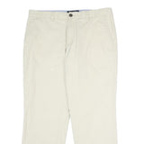 TOMMY HILFIGER Mens Cotton Beige Classic Straight Trousers W36 L29 Summer Casual