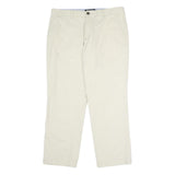 TOMMY HILFIGER Mens Cotton Beige Classic Straight Trousers W36 L29 Summer Casual