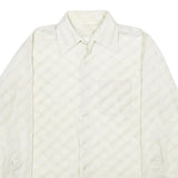 Mens White Polyester Blend Plain Shirt M Classic Collar Long Sleeve Button