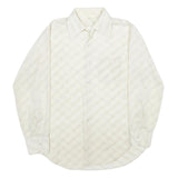 Mens White Polyester Blend Plain Shirt M Classic Collar Long Sleeve Button