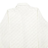 Mens White Polyester Blend Plain Shirt M Classic Collar Long Sleeve Button