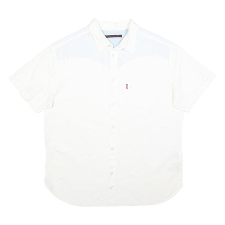 LEVI'S Mens White Cotton Short Sleeve Shirt M Classic Button Pocket