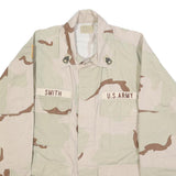 ADVANTAGE WEAR Mens Beige Camouflage Jacket M Cotton Blend Button Military Style