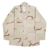 ADVANTAGE WEAR Mens Beige Camouflage Jacket M Cotton Blend Button Military Style