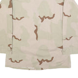 ADVANTAGE WEAR Mens Beige Camouflage Jacket M Cotton Blend Button Military Style