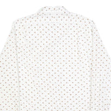 RALPH LAUREN Mens White & Brown Pattern Cotton Blend Shirt M Classic Fit