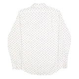 RALPH LAUREN Mens White & Brown Pattern Cotton Blend Shirt M Classic Fit