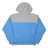 NIKE Mens Grey & Blue Zip Hooded Jacket M Polyester Blend Colourblock Casual