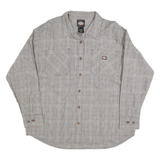 DICKIES Mens Grey Check Shirt XL Cotton Blend Casual Workwear Buttoned