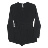 ELIZABETH JAMES Womens Black Sleeved Playsuit Polyester Blend S Elegant