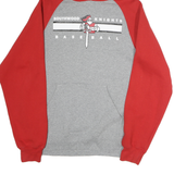 RUSSELL ATHLETIC Mens Red & Grey Southwood Knights Baseball Hoodie L Cotton