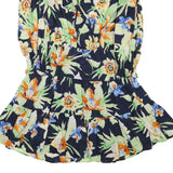 LAUREN RALPH LAUREN Womens Navy Blue Floral Cotton Blend Wrap Dress Midi M Frill