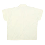 LAST SCENE Womens Cream Basic Shirt Short Sleeve Button Neck M Cotton Blend