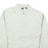VERO MODA Womens White Button Cotton Blend Jacket XS Plain Classic Shirt Style