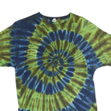 Mens Blue & Green Tie Dye T-Shirt M Short Sleeve Crew Neck Cotton Casual