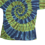 Mens Blue & Green Tie Dye T-Shirt M Short Sleeve Crew Neck Cotton Casual