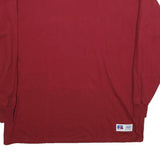 RUSSELL ATHLETIC Mens Red Long Sleeve Crew Neck Cotton T-Shirt XL Plain