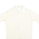 LIBERTO Mens White Shirt S Polyester Blend Short Sleeve Pocket Casual