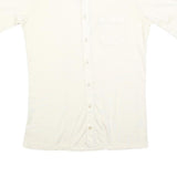 LIBERTO Mens White Shirt S Polyester Blend Short Sleeve Pocket Casual