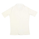 LIBERTO Mens White Shirt S Polyester Blend Short Sleeve Pocket Casual