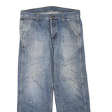 CARHARTT Mens Jeans Blue Regular Straight Denim Light W36 L30 Zip Cotton Blend