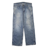 CARHARTT Mens Jeans Blue Regular Straight Denim Light W36 L30 Zip Cotton Blend