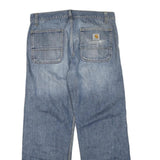 CARHARTT Mens Jeans Blue Regular Straight Denim Light W36 L30 Zip Cotton Blend