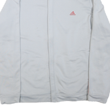 ADIDAS Mens White & Pink Logo Track Jacket XL Polyester Blend Zip Casual