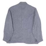 Mens Blue Workwear Jacket S Polyester Blend Plain Button Closure Casual