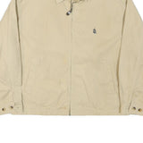 NAUTICA Mens Beige Cotton Blend Bomber Jacket M Plain Zip Classic Casual