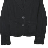 ZARA Womens Black Tailored Jacket XS Cotton Blend Button Plain Classic Style