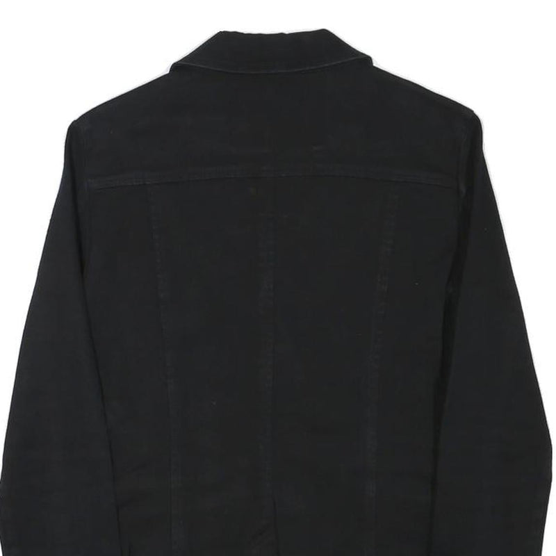 ZARA Womens Black Tailored Jacket XS Cotton Blend Button Plain Classic Style