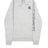 CARHARTT Womens Grey Hoodie XS Logo Graphic Cotton Blend Pullover