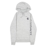 CARHARTT Womens Grey Hoodie XS Logo Graphic Cotton Blend Pullover