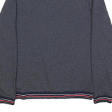 TED BAKER Mens Navy Sweatshirt M Crew Neck Striped Ribbed Hem Pullover