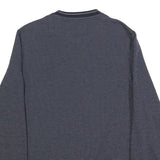 TED BAKER Mens Navy Sweatshirt M Crew Neck Striped Ribbed Hem Pullover